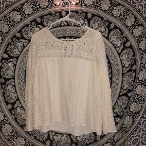 Cute dainty lace knit long sleeve